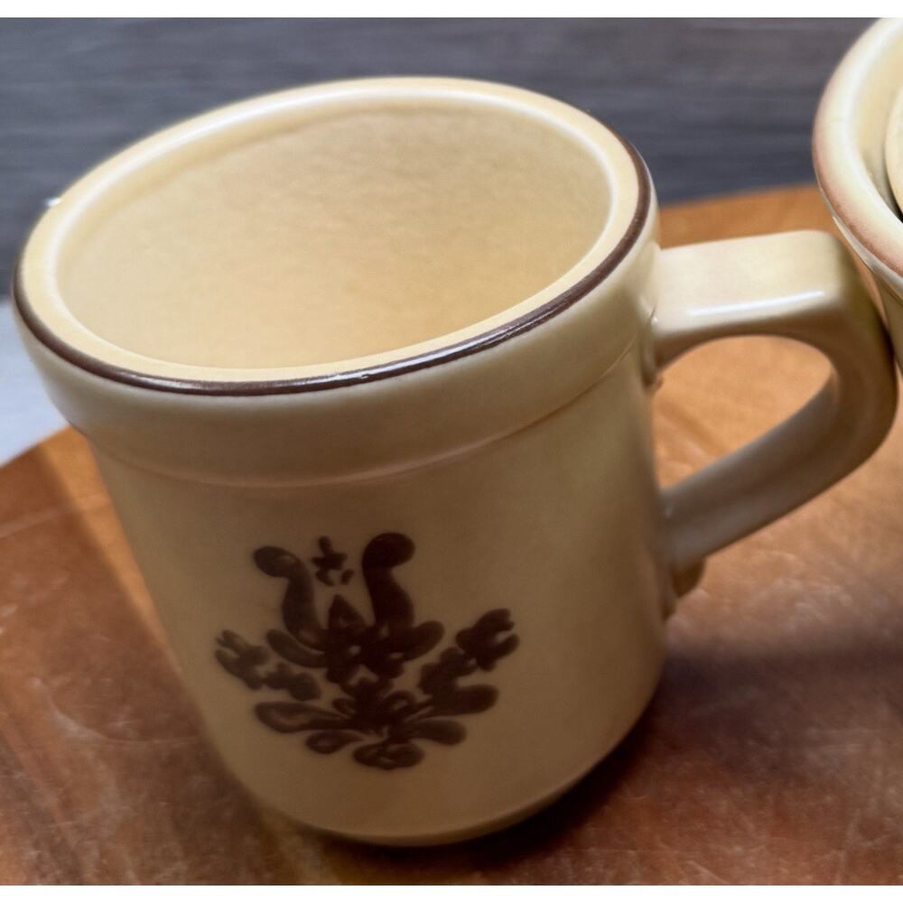 Vintage Mini Pfaltzgraph coffee mugs 3”x3” Village Pattern